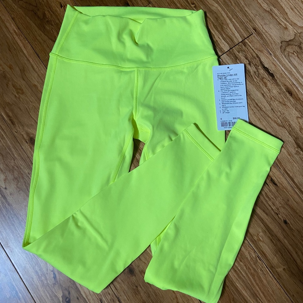 Lululemon wunder under high rise 28" luxtreme leggings in highlight yellow 6